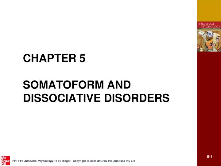 chapter 5 somatoform and dissociative disorders