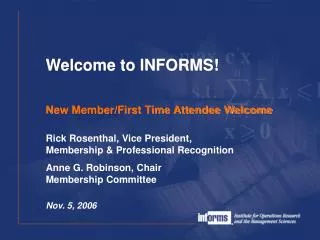New Member/First Time Attendee Welcome