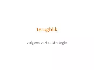 terugblik