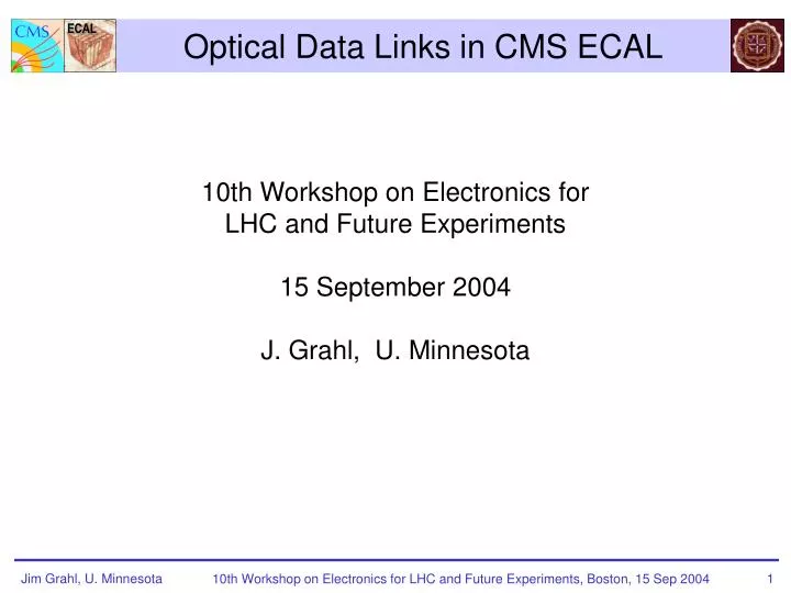 optical data links in cms ecal