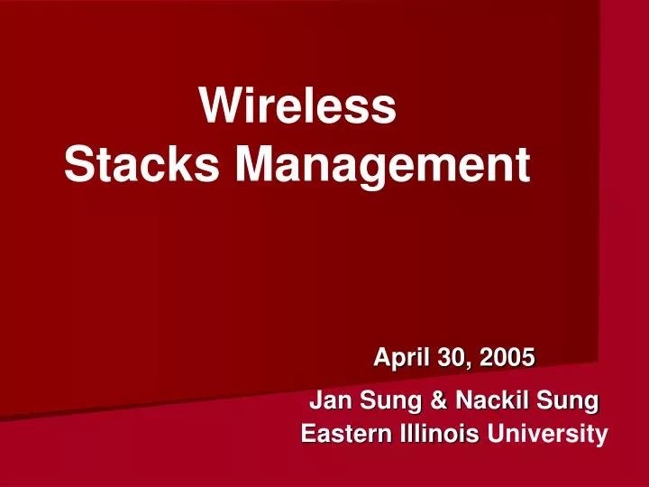 wireless stacks management