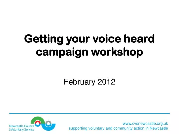 getting your voice heard campaign workshop