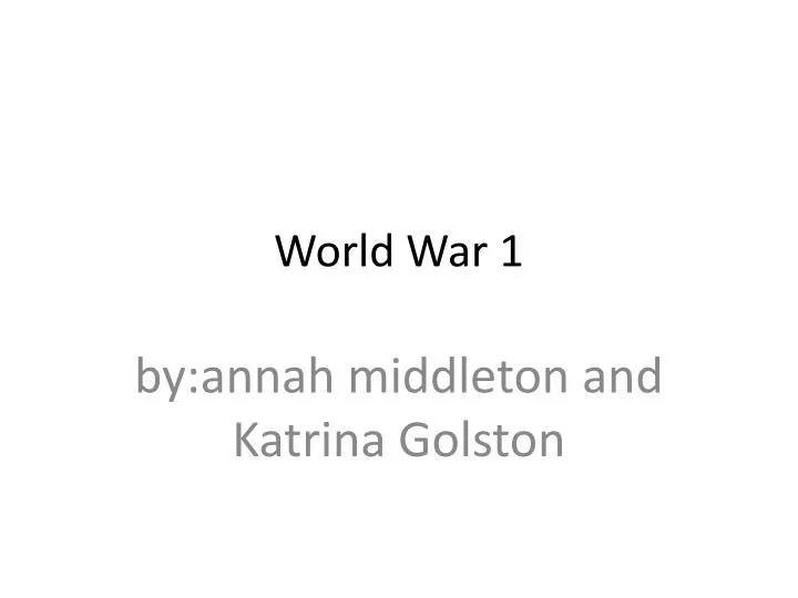 world war 1