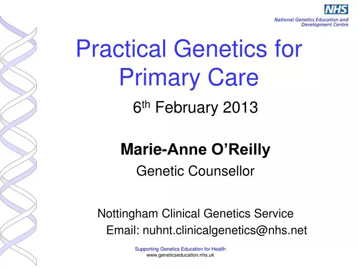 practical genetics for primary care