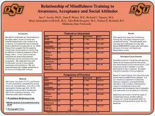 Relationship of Mindfulness Training to Awareness, Acceptance and Social Attitudes