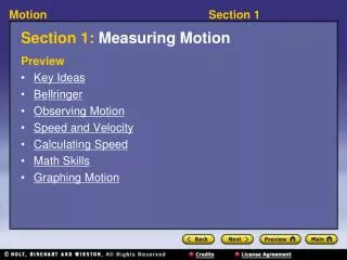 Section 1: Measuring Motion