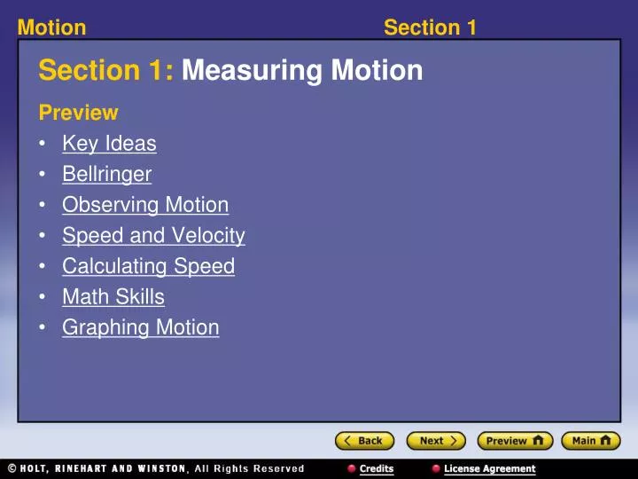section 1 measuring motion