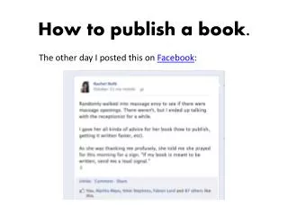 How to publish a book