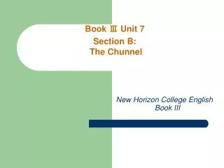 New Horizon College English Book III