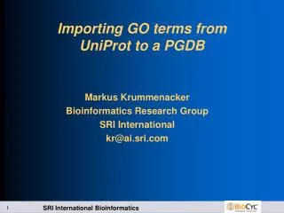 Importing GO terms from UniProt to a PGDB