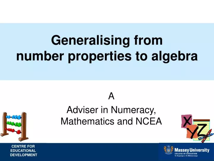 generalising from number properties to algebra