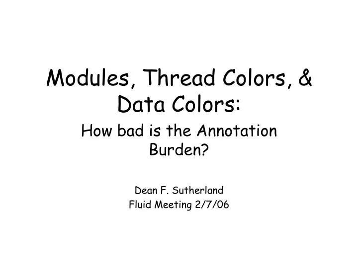 modules thread colors data colors