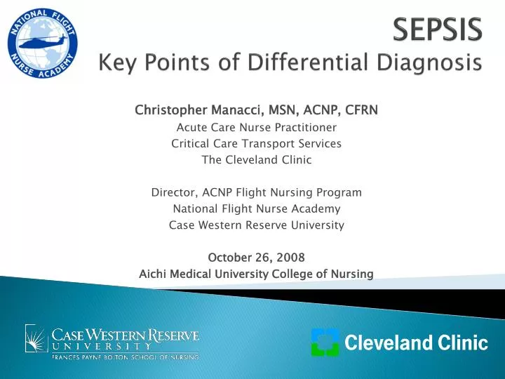 sepsis key points of differential diagnosis