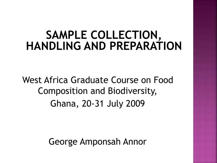 sample collection handling and preparation