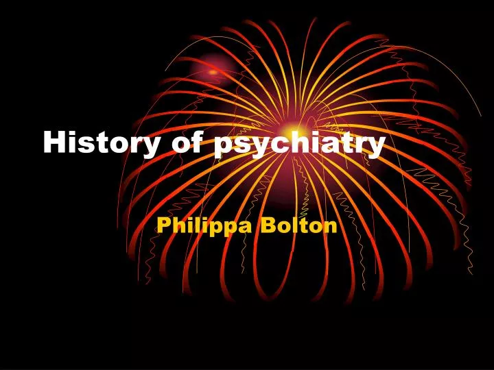 history of psychiatry
