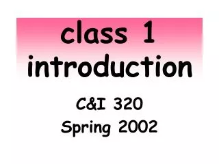 class 1 introduction