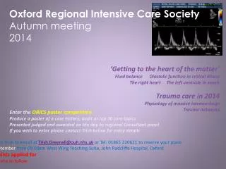 Oxford Regional Intensive Care Society Autumn meeting 2014