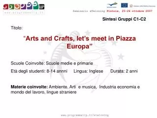 sintesi gruppi c1 c2
