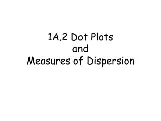 1A.2 Dot Plots and Measures of Dispersion