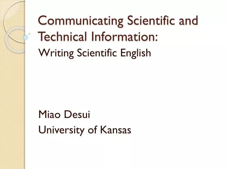 communicating scientific and technical information