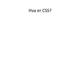 hva er css