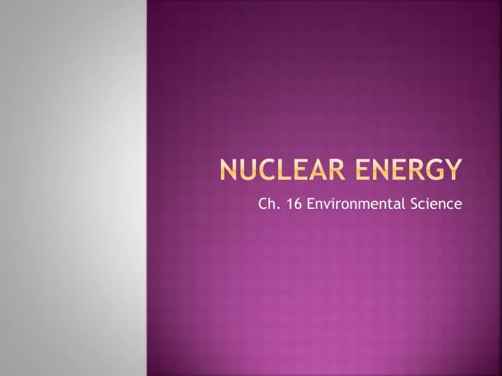 nuclear energy