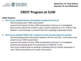 CREST Program at CUW