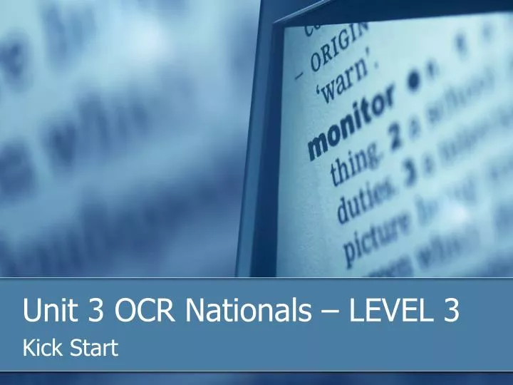 unit 3 ocr nationals level 3