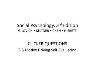 social psychology 3 rd edition gilovich keltner chen nisbett