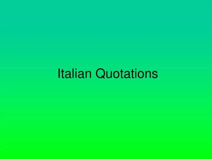 italian quotations