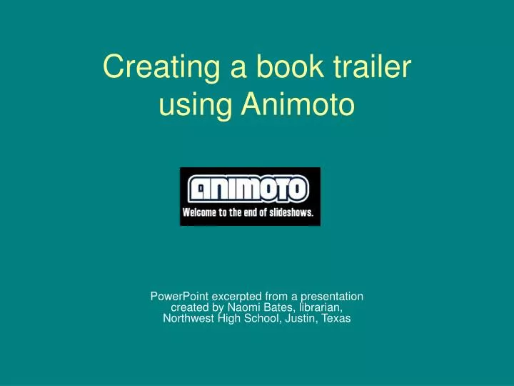 creating a book trailer using animoto