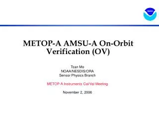 METOP-A AMSU-A On-Orbit Verification (OV)