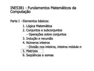 ine5381 fundamentos matem ticos da computa o