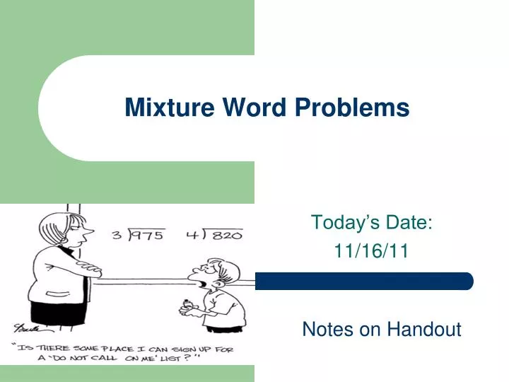 mixture word problems