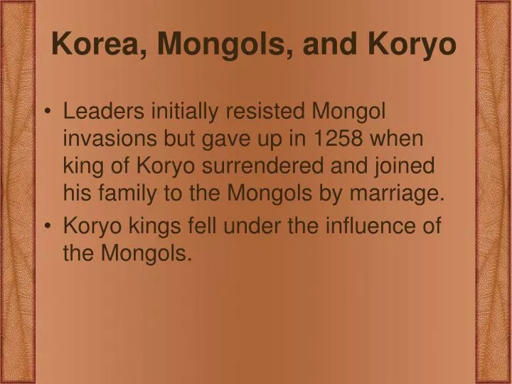 korea mongols and koryo