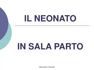 il neonato in sala parto