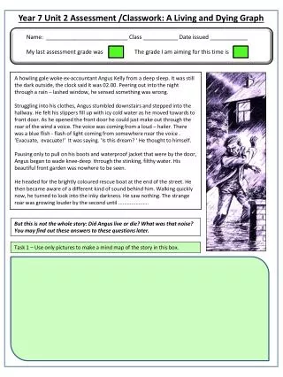 Year 7 Unit 2 Assessment /Classwork: A Living and Dying Graph