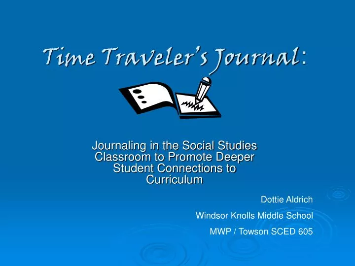 time traveler s journal