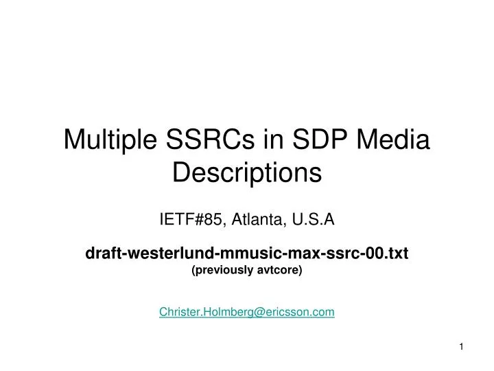 multiple ssrcs in sdp media descriptions