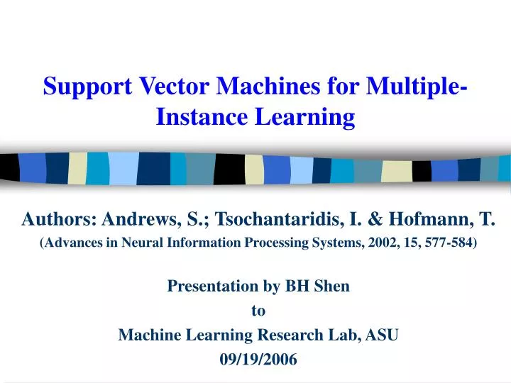 support vector machines for multiple instance learning