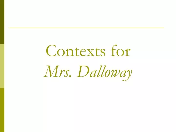 contexts for mrs dalloway