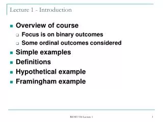 Lecture 1 - Introduction