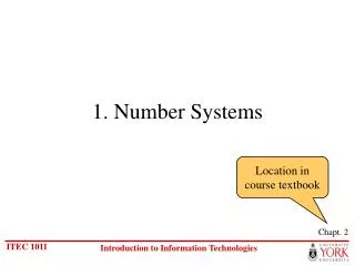 1 number systems