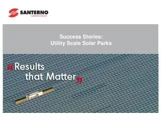Success Stories: Utility Scale Solar Parks