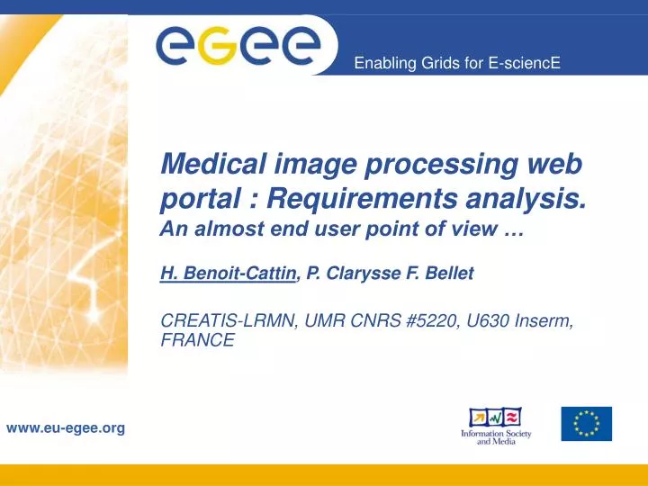 medical image processing web portal requirements analysis an almost end user point of view