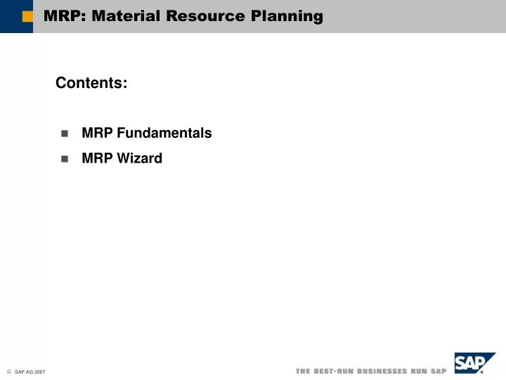 mrp material resource planning