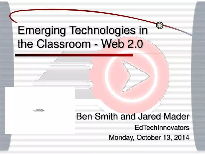 emerging technologies in the classroom web 2 0