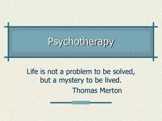 psychotherapy