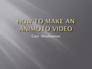 How to make an Animoto Video