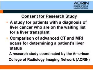 Consent for Research Study